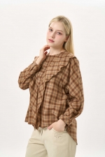 러플 체크 블라우스(I9W2BL03)