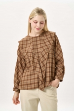 러플 체크 블라우스(I9W2BL03)