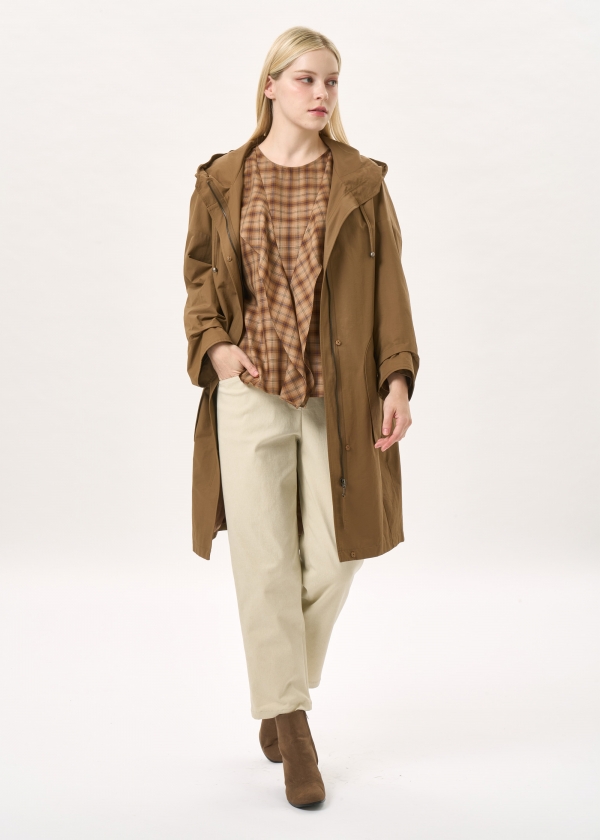 코튼 블렌드 후드 코트 (I9W2CT03)