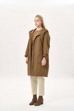 코튼 블렌드 후드 코트 (I9W2CT03)