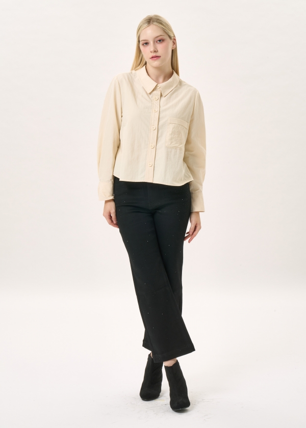 백 스트랩 디테일 코튼 셔츠(I9W2BL05)