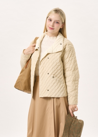 퀼팅 버튼 숏 패딩자켓(I9W3DJ73)