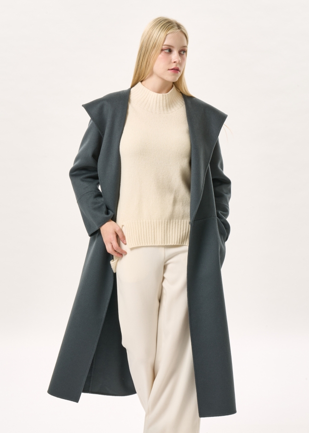 벨티드 후드 롱 울코트(I9W3CT71)