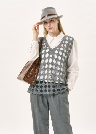 다이아 펀칭 레이어드 베스트(I9W3VT74)