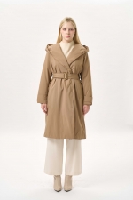 벨티드 후드 롱 패딩(I9W3DC70)