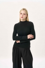 소매 버튼 하이넥 니트 (I9W3KT73)