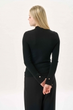 소매 버튼 하이넥 니트 (I9W3KT73)