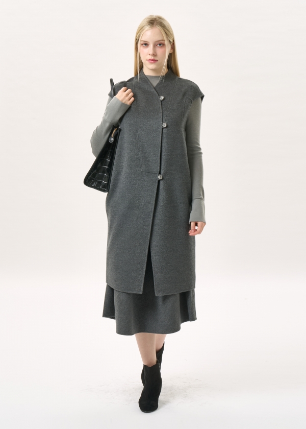 버튼 업 모던 레이어드 베스트 (I9W3VT70)