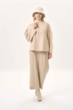 스탠드 칼라 미니멀 자켓(I9W3JK74)