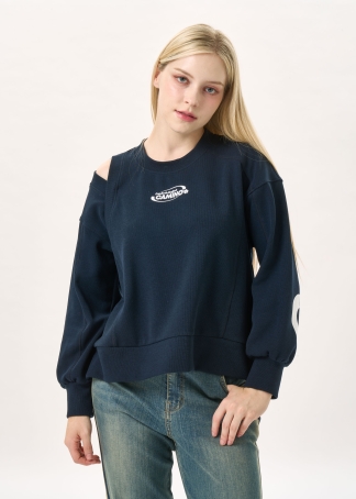 숄더 컷아웃 포인트 맨투맨(I9W4TH01)