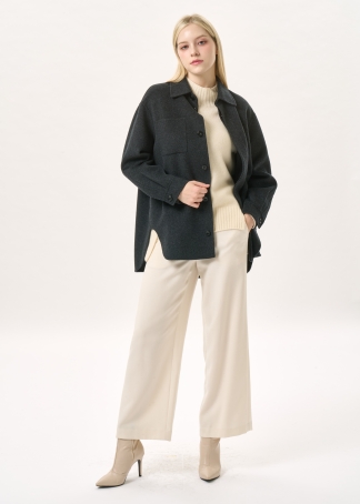 모던 셔츠핏 울블랜드 하프코트(I9W3HC71)