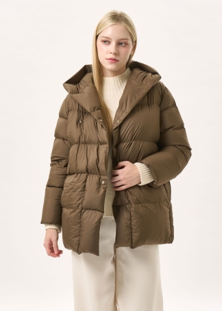 후드 벨티드 구스 다운 점퍼(I9W3DJ74)