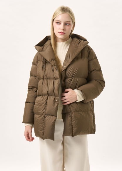 후드 벨티드 구스 다운 점퍼(I9W3DJ74)