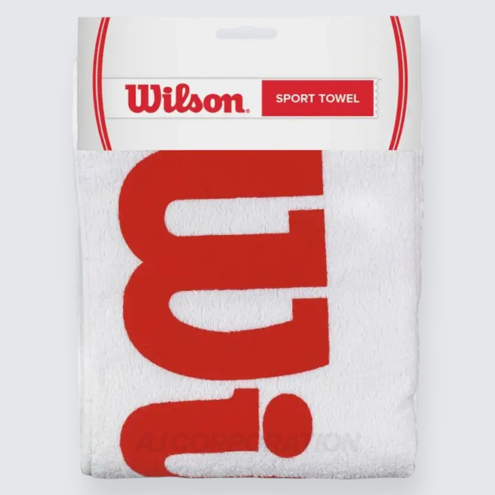 윌슨 코트 타월 대형(120x65) 화이트레드
