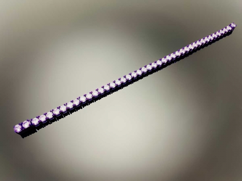 Color Tennis Chain Bracelet with New Clasp Candy Purple