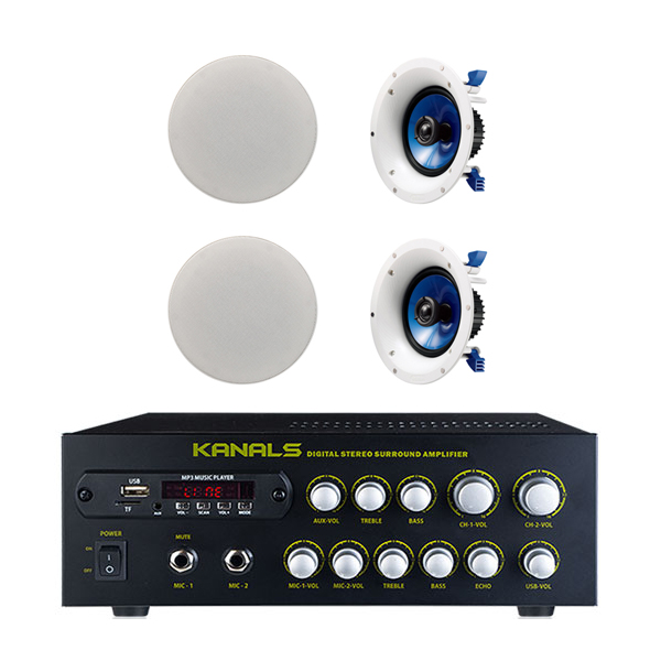 [KANALS] 카날스 EMA-190 + [YAMAHA] 야마하 NS-IC600 2조◆천정매립형◆매장음향 패키지