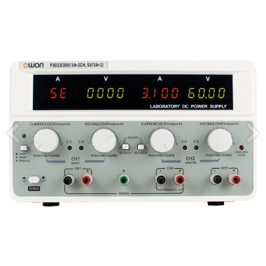 OWON P3053 DC파워서플라이 30V-5A, 2CH, 5V-3A Fixed Channel, 10mV-1mA