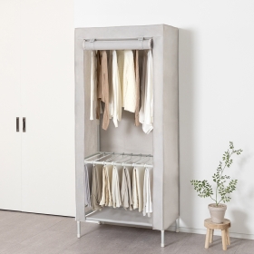 윈도우 비키니옷장 커버형 행거 싱글 바지걸이행거 화이트그레이