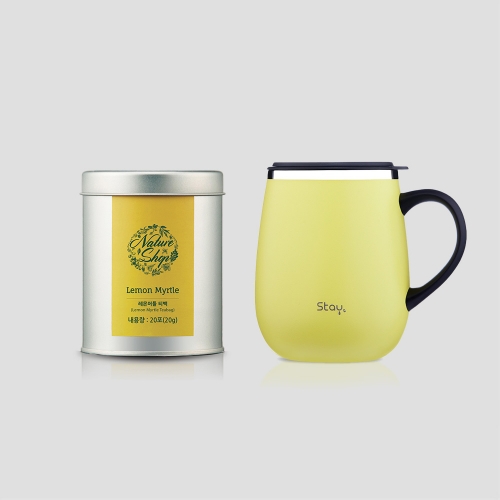 [10%할인] 스테이24 코지핸드머그컵(레몬컬러) 460ml+티백20포