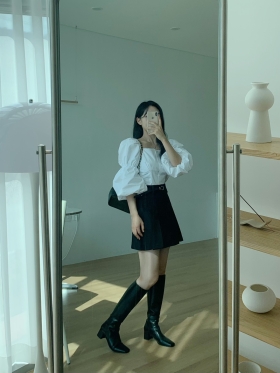 [100]벨트 핀턱스커트