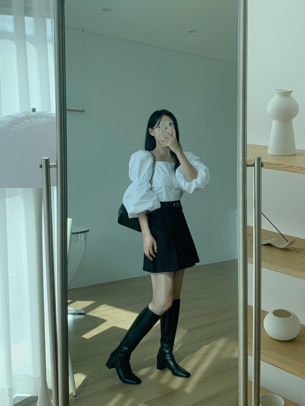[100]벨트 핀턱스커트