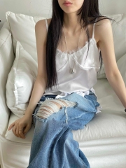 [121] 새틴 레이스 블라우스