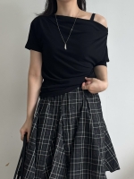 [127] 오프숄더 원숄더 반팔 티셔츠