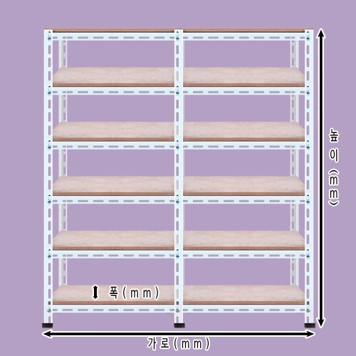 [ 조립식 앵글420 - 2열 6단 ]아이보리    bdi - 426 가로(W)*폭(D)*높이(H)선택