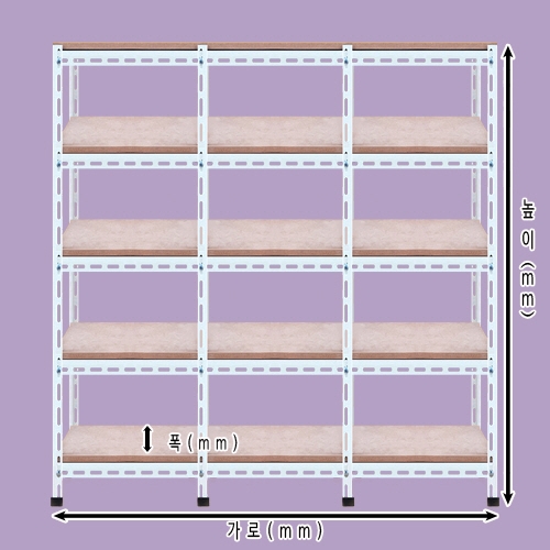 [ 조립식 앵글420 - 3열 5단 ]아이보리    bdi - 435 가로(W)*폭(D)*높이(H)선택