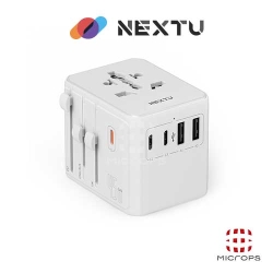 이지넷유비쿼터스 NEXTU-051TC-3AC_플러온_M3_GaN_45W_3AC_올인원_해외 여행용_어댑터 화이트