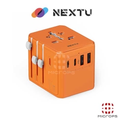 이지넷유비쿼터스 NEXTU-051TC-3AC_플러온_M3_GaN_45W_3AC_올인원_해외 여행용_어댑터 오렌지