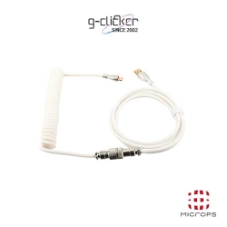 지클릭커 코일형 Type-C 키보드 항공케이블 커넥터 1.5M_화이트