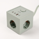 지클릭커 큐브 3구 고용량 4000W USB 출력 멀티탭 LP762CPD_그린