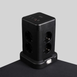 지클릭커 타워 8구 고용량 4000W USB 출력 멀티탭 NP708PD_블랙