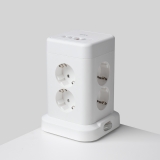 지클릭커 타워 8구 고용량 4000W USB 출력 멀티탭 NP708PD_화이트