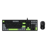 지클릭커 오피스프로 OPS70 사일런스 M RGB 무소음 방수 키보드 마우스세트 108_Poker Green