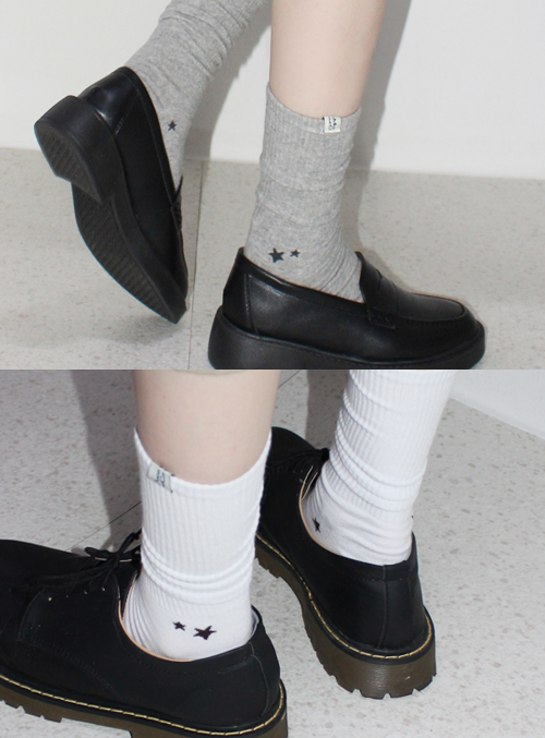 [2SET] star socks 2color