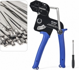 IWISS/icrimp  WCT322-KIT STAINLESS STEEL CABLE TIE TOOL ZIP GUN, 100PCS 11.8 INCH METAL CABLE TIES INCLUDED 스틸타이건