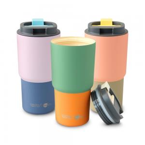 아소부:세라믹 스텐 진공 보온보냉 텀블러 픽미업 파스텔 650ml