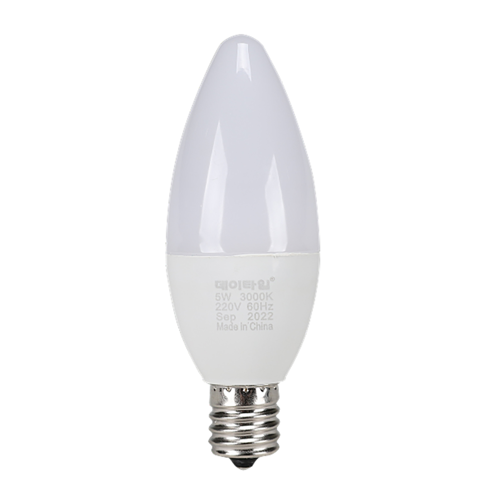 LED 촛대구 E17 5W, 불투명 주광색