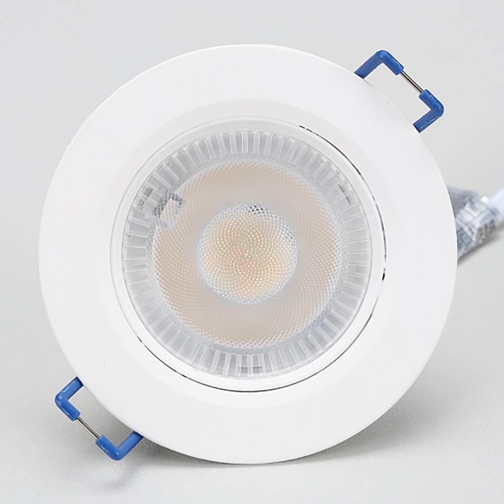 삼색 색변환 LED 다운라이트 75mm(3인치) 7W MR16 할로겐 일체형 직회전 매입등