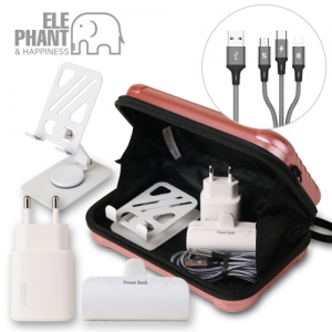 엘리펀트 프리미엄 고속 충전기 거치대 보조배터리 세트