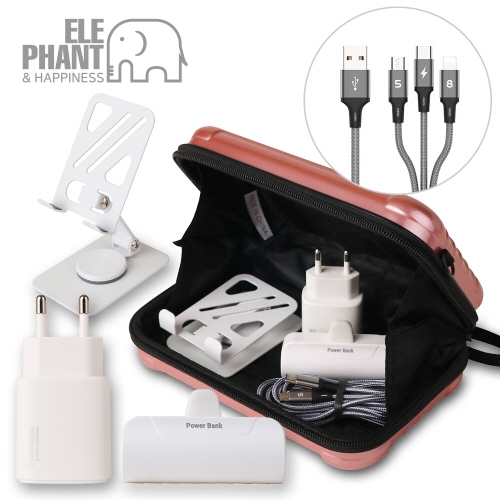 엘리펀트 프리미엄 고속 충전기 거치대 보조배터리 세트
