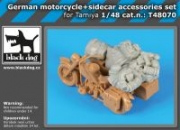 [사전 예약] T48070 1/48 German motorcycle +sidecar for Tamiya