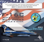 [사전 예약] G48077 1/48 F-16C &ldquo;WILD DUCKS&rdquo; SPECIAL PAINT SCHEME DIE-CUT FLEXIBLE MASK FOR ACCURATE AIRFRAME PAINTING OF THE KINETIC K48102 SCALE 1/48 KIT