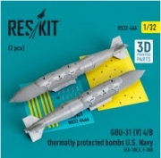 [사전 예약] RS32-0466 GBU-31 (V) 4/B thermally protected bombs U.S. Navy (2 pcs) (F/A-18E,F, F-35B) (3D Printed)