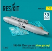 [사전 예약] RS32-0469 SUU-16A 20mm gun pod (close gun bay) with centerline pylon for F-4 "Phantom II" (C,D) (1 p