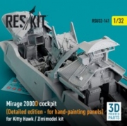 [사전 예약] RSU32-0141 Mirage 2000D cockpit (Detailed edition) for Kitty Hawk / Zimimodel kit (3D Printed) (1/32