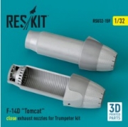 [사전 예약] RSU32-0159 F-14D "Tomcat" close exhaust nozzles for Trumpeter kit (3D Printed) (1/32)