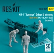 [사전 예약] RSF32-0039 MJ-1 "Jammer" Driver & airmens (Gulf War) (MJ-1B, MJ-1B/C) (scene 2) (3 pcs) (3D Printed)